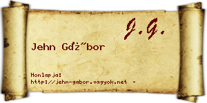 Jehn Gábor névjegykártya