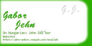 gabor jehn business card